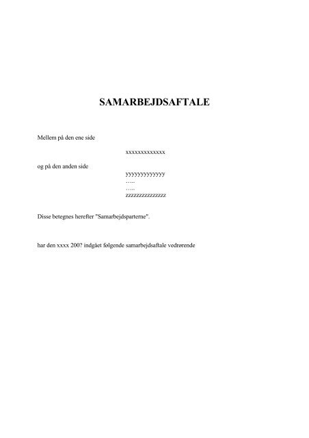 Skabelon for samarbejdsaftale2