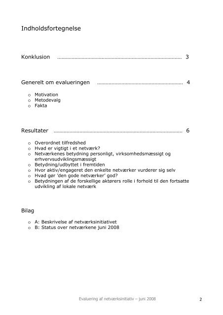 Netværks-evaluering 2008 - Kalundborgegnens Erhvervsråd