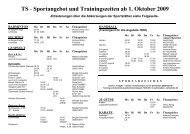 TS – Sportangebot und Trainingszeiten ab 1 ... - Turnerschaft Selb