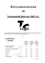 B e i t r a g s o r d n u n g Turnerschaft Selb von 1887 e.V.