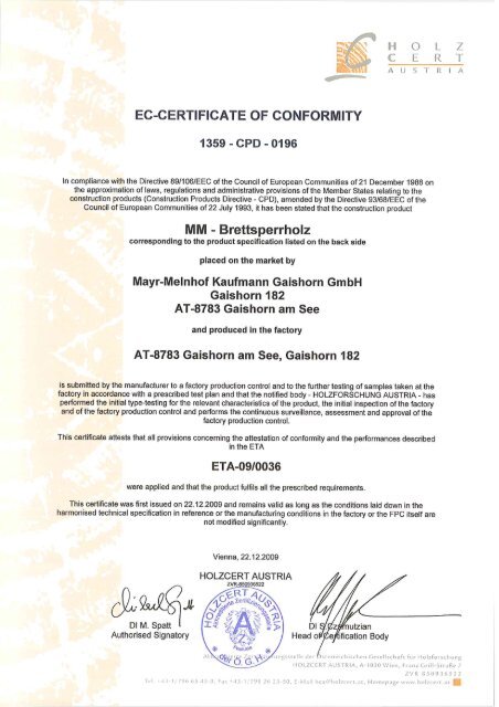 EC-CERTIFICATE OF CONFORMITY