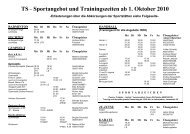 TS – Sportangebot und Trainingszeiten ab 1 ... - Turnerschaft Selb