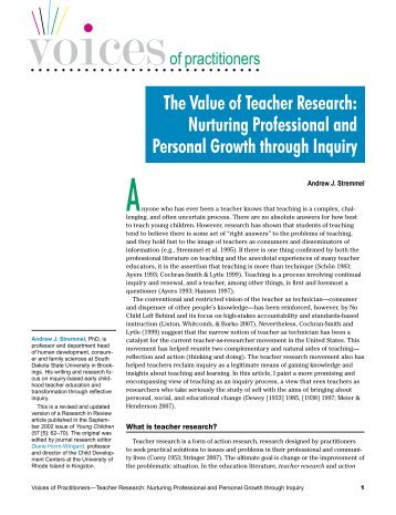 The Value of Teacher Research - Young Children - National ...