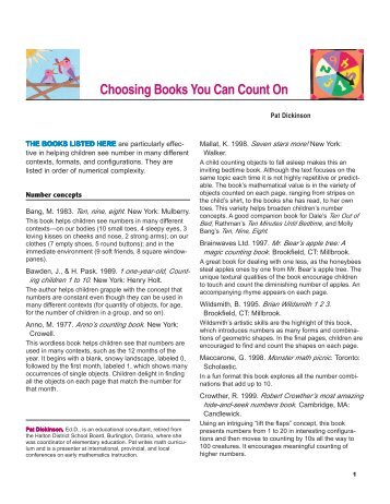 Choosing Books You Can Count On - Young Children - National ...
