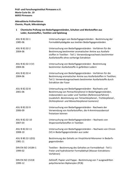 Prüf- und Forschungsinstitut Pirmasens e.V. 1 ... - PFI Germany Start