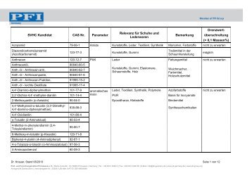 SVHC-Liste Kandidatenliste - PFI Germany Start