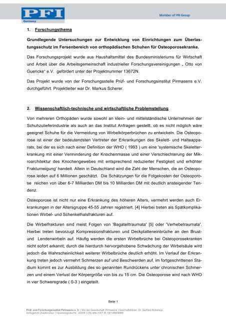 Bericht als PDF-Dokument - PFI Germany Start