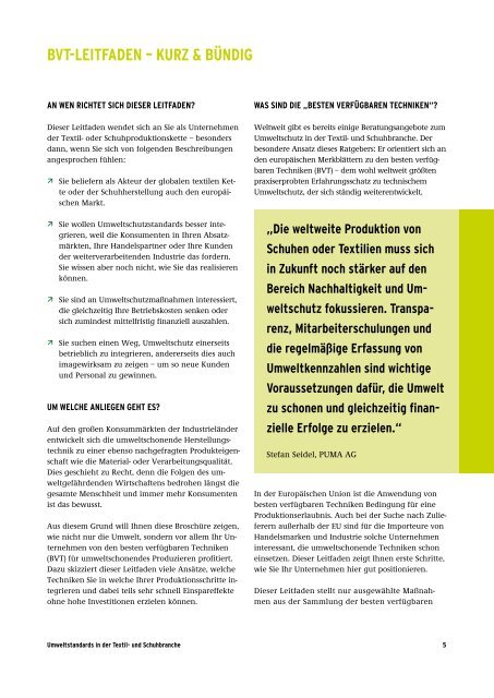 Umweltstandards in der Textil- und Schuhbranche - PFI Germany ...