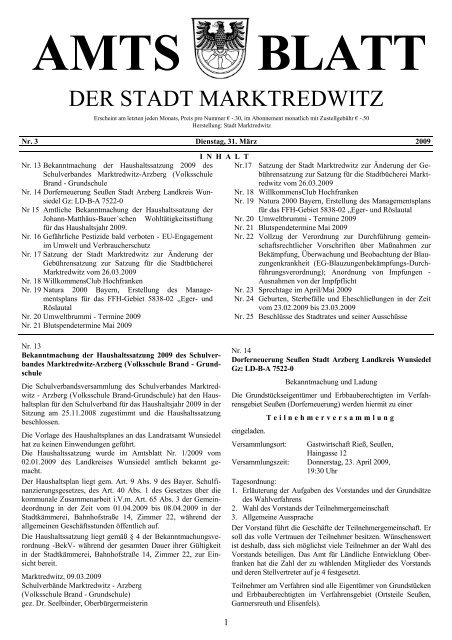 AMTS BLATT - Stadt Marktredwitz