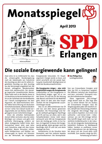 Ausgabe April 2013 - SPD Erlangen