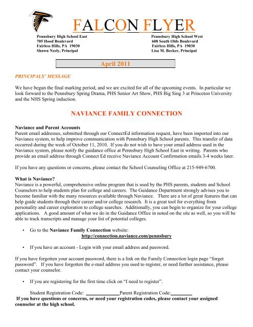 Mar-April 2011 Falcon Flyer (pdf) - Pennsbury School District