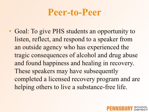 Pennsbury Peer-to-Peer Program 2012 - Pennsbury School District