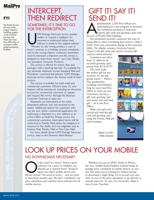 MailPro May/June 2012 - USPS.com