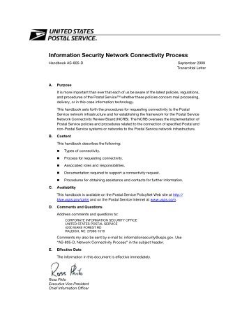 Information Security Network Connectivity Process - USPS.com