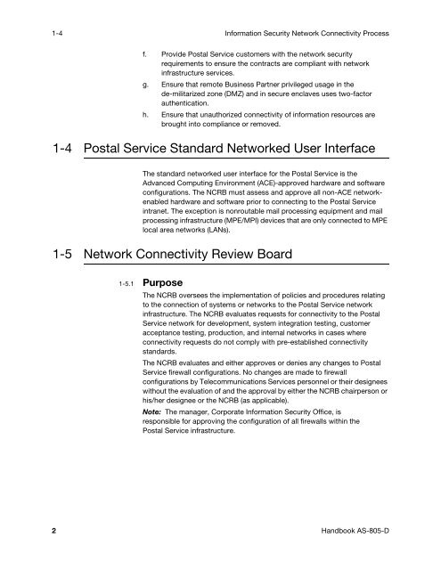 Information Security Network Connectivity Process - USPS.com