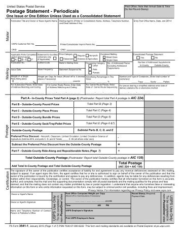 PS Form 3541 - USPS.com® - About