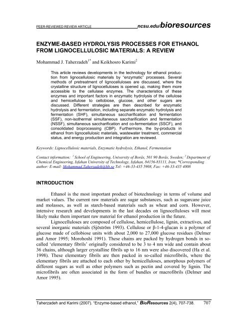 Enzyme-based hydrolysis processes for ethanol