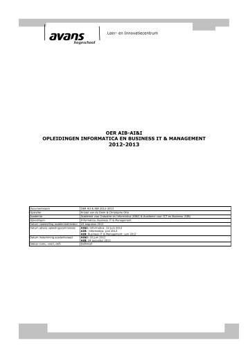 Business IT & Management - Studentinfo - Avans Hogeschool