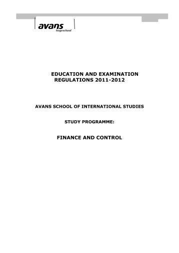 education and examination regulations 2011-2012 ... - Studentinfo