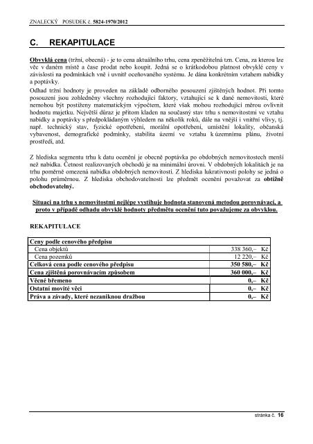 ZNALECKÝ POSUDEK číslo: 5824-1970/2012 - Sreality.cz