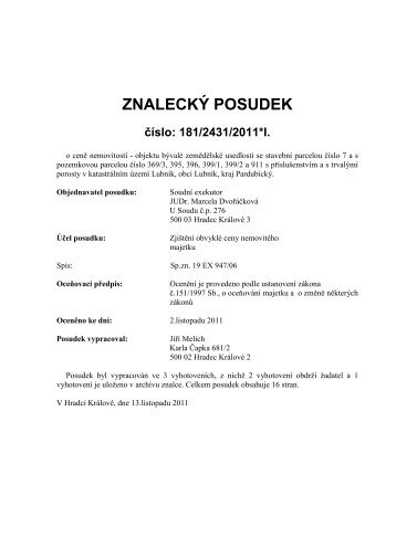 Posudek č. 181/2431/2011*I. - Sreality.cz