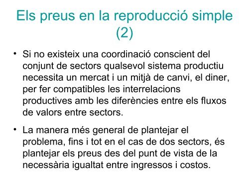 Preus relatius i distribució de l'excedent - Inici