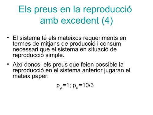 Preus relatius i distribució de l'excedent - Inici