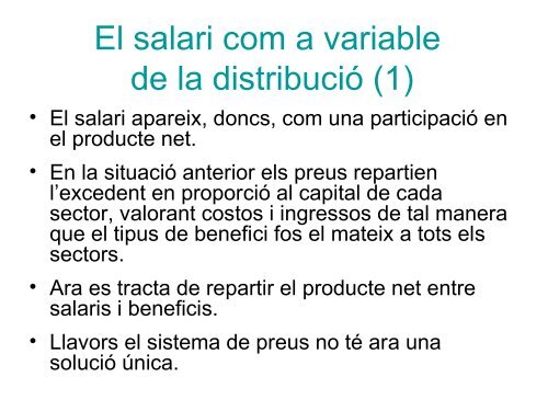 Preus relatius i distribució de l'excedent - Inici