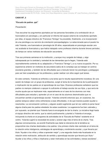 Escuela de padres .ppt - Inici - Universitat de Barcelona
