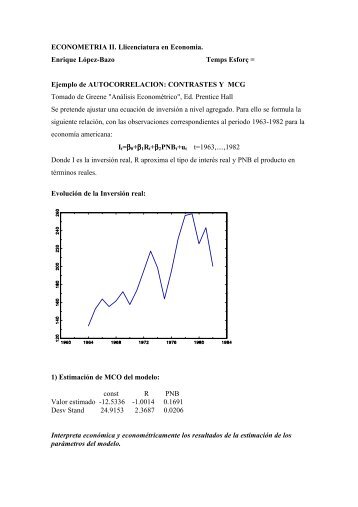 ECONOMETRIA II. Llicenciatura en Economia. Enrique López-Bazo ...