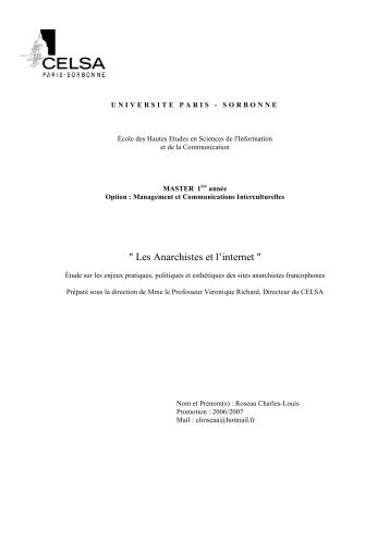 " Les Anarchistes et l'internet " - Anarlivres - Free