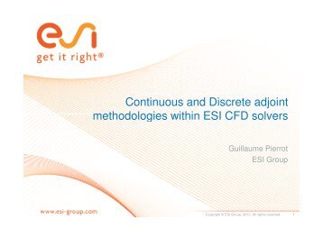 Continuous and Discrete adjoint methodologies within ... - FlowHead