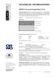 TECHNISCHE INFORMATIONEN ORWO Universal-Negativfilm UN 54