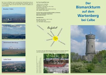 Flyer zum Bismarckturm Calbe/Saale - Bismarcktürme