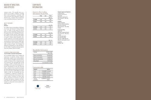 2010 Annual Report - Quaterra Resources Inc