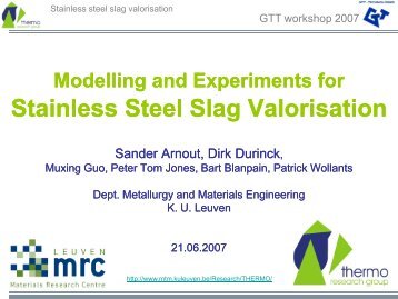 Stainless Steel Slag Valorisation - RWTH Aachen University