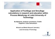 Application of FactSage and SimuSage calculations in research and ...