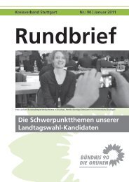 Die Schwerpunktthemen unserer Landtagswahl ... - Grüne Stuttgart