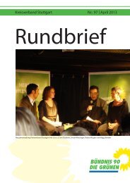 Kreisverband Stuttgart Nr.: 97 | April 2013 - Grüne Stuttgart