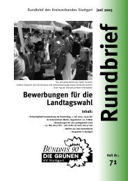 Bewerbungen für die Landtagswahl 71 - Grüne Stuttgart