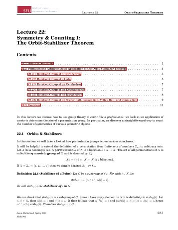 The Orbit-Stabilizer Theorem - People.stat.sfu.ca