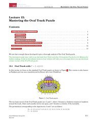 Lecture 15: Mastering the Oval Track Puzzle - People.stat.sfu.ca