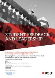 student feedback and leadership - RMIT University