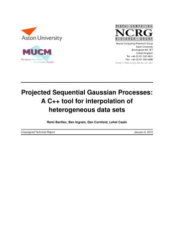 Projected Sequential Gaussian Processes: A C++ tool for ... - MUCM
