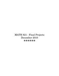 MATH 821 - Final Projects December 2010 ;;;;;; - People.stat.sfu.ca ...