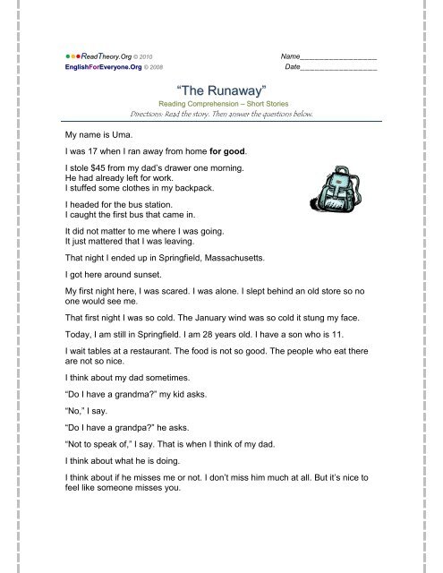 The Runaway English For Everyone