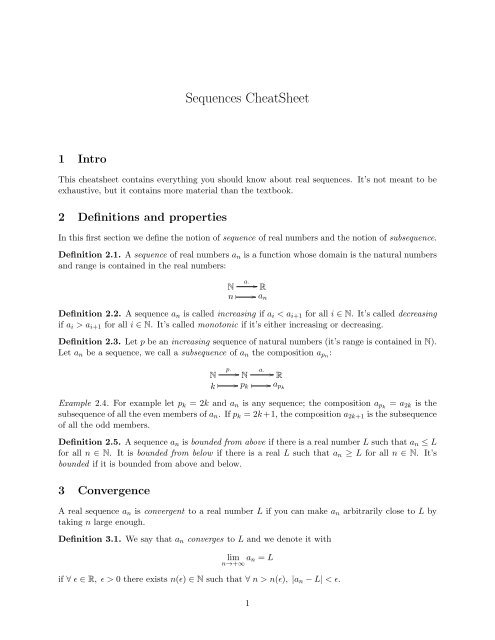 Sequences CheatSheet