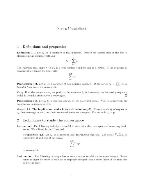 Series CheatSheet