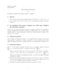 TD d'Analyse Spectrale 1 Spectre 2 La topologie d'un espace ...