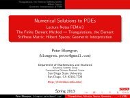 Triangulations, the Element Stiffness Matrix - Peter Blomgren - San ...